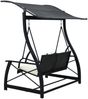 vidaXL Hollywoodschaukel 3-Sitzer mit Dach Poly Rattan Schwarz 49228 Bild 4