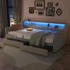 LVHOM Tagesbett 90x200cm mit LED&USB, Daybett mit 2 Schubladen, Schlafsofa mit Stauraum, Einzelbett Polsterbett Jugendbett Kinderbett, Beige Bild 5