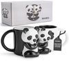 MiaMio Tasse Panda 3D-Motiv, 400 ml, Schwarz-Weiß, 2-tlg, Keramik, 3D-Panda-Motiv, 400 ml, schwarz-weiß Bild 2