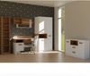 Marmex Möbel Grant 01 Dreitüriger Kleiderschrank mit Kleiderstange, laminierte Spanplatte, weiß+riviera Eiche, 88x195x54 cm Bild 4