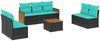 vidaXL 8-teiliges Gartensofa-Set mit Kissen, schwarzes Polyrattan 3227562 Bild 2