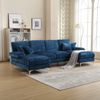 4-Sitzer Wohnlandschaft B 272 x T 136 x H 88 cm aus Chenille mit 2 Liegeflächen Bild 4
