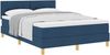 vidaXL Boxspringbett mit Kissen mit Kopfteil Blau 140 x 200 cm Stoff 3338929 Bild 2