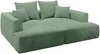 Vente-unique - PINETA Sofa Samt Grün - B 180 cm x H 67 cm x L 230 cm Bild 3