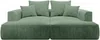 Vente-unique - PINETA Sofa Samt Grün - B 180 cm x H 67 cm x L 230 cm Bild 2