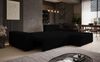 Selsey 'Neluro' Ecksofa mit Schlaffunktion & Bettkasten, Chenille wasserabweisend, Universal, Schwarz Bild 4
