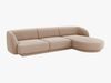 Micadoni 4-Sitzer Samtstoff Ecke rechts Sofa Miley | Bezug | Beinfarbe Black Plastic, Cappuccino Bild 2