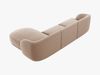 Micadoni 4-Sitzer Samtstoff Ecke rechts Sofa Miley | Bezug | Beinfarbe Black Plastic, Cappuccino Bild 3