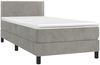 vidaXL Boxspringbett mit Matratze & LED Hellgrau 100x200 cm Samt 3134327 Bild 4