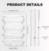Gerippte Trinkgläser Set 2x350ml Cocktail Wassergläser Eiskaffee Saftglas Bild 2