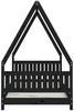 vidaXL Kinderbett Schwarz 90x190 cm Massivholz Kiefer 834509 Bild 5