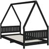 vidaXL Kinderbett Schwarz 90x190 cm Massivholz Kiefer 834509 Bild 3