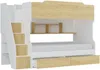 Vente-unique - YALOVA Bett Holz, Platte BeigeWeiß - B 99,5 cm x H 159 cm x L 235,1 cm Bild 4