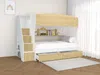 Vente-unique - YALOVA Bett Holz, Platte BeigeWeiß - B 99,5 cm x H 159 cm x L 235,1 cm Bild 2