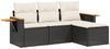 vidaXL 4-tlg. Garten-Sofagarnitur mit Kissen Schwarz Poly Rattan 3226742 Bild 2
