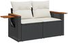 vidaXL 4-tlg. Garten-Sofagarnitur mit Kissen Schwarz Poly Rattan 3226742 Bild 4