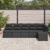 vidaXL Gartensofa-set mit Kissen 6 pcs Schwarz Poly-Rattan 3355412 Bild 3
