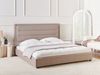 Bett mit Lattenrost Samtstoff ROUEN 180 x 200 cm Taupe Bild 3