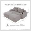 Modulares Cordsofa für 2 Personen (mit 2 Hockern), Getränkehalter, Tasche, Khaki/Hellgrau Bild 4