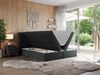 Boxspringbett, Doppelbett mit Multipocket-Matratzen und Topper, dekoratives Kopfteil - LEILA - 160 x 200 cm - Dunkelgrau Stoff - H3 Bild 2
