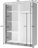 AX LIVING Kleiderschrank schwarz mit Spiegel 202 cm – Beralto Artisan Lamellen Bild 5