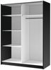 AX LIVING Kleiderschrank schwarz mit Spiegel 202 cm – Beralto Artisan Lamellen Bild 4