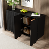 Sideboard mit 4 Türen & Innenregalen, 120x37,5x80,8 cm, Schwarz Bild 3