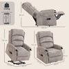 HOMCOM Relaxsessel Holzgriff, Fernbedienung, Seitentasche (Set, 1-St, 1), elektrische Aufstehhilfe, Massagemodus, Wärmefunktion Bild 3