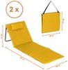 Spetebo Strandmatte 2er Set klappbar mit Verstellbarer Lehne - gelb - Liegematte faltbar 145x48 cm mit Kopfkissen - Gartenliege Strandliege Sonnenmatte für Garten Camping Picknick Reise Urlaub Bild 2