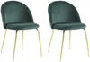 Vente-unique - Stuhl 2er-Set - Samt & Goldfarbenes Metall - Grün - MELBOURNE Bild 5