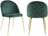 Vente-unique - Stuhl 2er-Set - Samt & Goldfarbenes Metall - Grün - MELBOURNE Bild 2