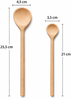 Neustanlo Kochlöffel Set Holz 25,5 cm & 21,5 cm | 2-teiliges Küchenlöffel Set | naturbelassen & lebensmittelecht | robust & hitzebeständig | ideal zum Kochen, Rühren & Servieren Bild 2