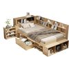 Kindereinzelbett 90×200 cm aus Sperrholz mit integriertem Stauraum, natur Bild 5