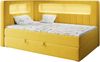 Boxspringbett mit LED, Einzelbett mit Bettkasten und Topper - JUNIOR GOLD 3 - 90x200 cm - Gelb - Linke Seite Bild 2