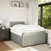 vidaXL Boxspringbett mit Matratze Hellgrau 120x200 cm Samt 3287716 Bild 3