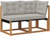 vidaXL Outdoor Mittel- und Ecksofa mit Kissen 2 Stück Natur 900614 Bild 2