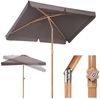 Sekey Sonnenschirm 200 x 125 cm Balkonschirm Rechteckig Holzoptik Sonnenschirm, LxB: 200x125 cm, UV50+ Sonnenschutz, für Terrasse Bild 1