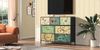 FUROKOY Kommode Stauraumschrank,Schrank Schlafzimmer,Metallrahmen,Retro Stil, Blumenmuster,7 Schubladen Bild 3