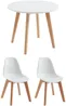 Vente-unique - LOULOUNE Essgruppe PlastikHolz, Platte Weiß - B 60 cm x H 51 cm x L 60 cm Bild 2
