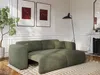 Vente-unique - Sofa mit Schlaffunktion 4-Sitzer - Melierter Stoff - Grün - POGNI von Maison Céphy Bild 2