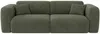 Vente-unique - Sofa mit Schlaffunktion 4-Sitzer - Melierter Stoff - Grün - POGNI von Maison Céphy Bild 3