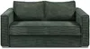 Vente-unique - LORETO Sofa SamtStoff Grün - B 223 cm95 cm x H 90 cm x L 195 cm Bild 3