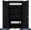 Werkzeugschrank mit Lochwand KESU - 5 Ebenen, Abschließbar | Metallschrank mit Werkzeugwand Werkstattschrank Perforierte Rückwand, 185x92x50cm Schwarz Bild 4