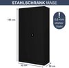 Werkzeugschrank mit Lochwand KESU - 5 Ebenen, Abschließbar | Metallschrank mit Werkzeugwand Werkstattschrank Perforierte Rückwand, 185x92x50cm Schwarz Bild 2