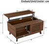 Couchtisch Modern Retro, höhenverstellbare Tischplatte, verschiebbare Jalousietür, Walnuss-Optik, MDF-Korpus, multifunktionaler Wohnzimmertisch Bild 4