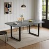 BlingBin Esstisch Erweiterbarer Esstisch, Ausziehbarer Küchentisch mit Metallbeine (Geeignet für 6-10 Personen, Rechte Form, 1-St, Produktgröße: 140/180/220*80*75 cm, Tragendes Gewicht: 100kg), Metallbeine, Einfacher Stil, Tisch für Esszimmer, Küche, Grau Bild 3