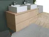 Vente-unique - MILIPAM Waschbeckenmöbel Holz, PlatteKeramik Beige - B 45 cm x H 50 cm x L 120 cm Bild 2