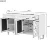 Sideboard 140x40x83 cm - Elegantes Design mit Spiegeltüren & kristallförmigen Griffen Bild 5
