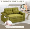 LVHOM 2-Sitzer Sofa aus Cordstoff – Montagefrei, Multifunktionales Schlafsofa mit Getränkehaltern und Seitentaschen, klappbares Gästebett, Olivgrün Bild 5