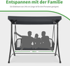 M MCombo Hollywoodschaukel 3-Sitzer, Gartenschaukel mit Verstellbares Sonnendach, Schaukelbank Outdoor, Gartenliege Wetterfest, Sitzbezug Abwaschbar 8026 (Dunkgelgrau) Bild 5